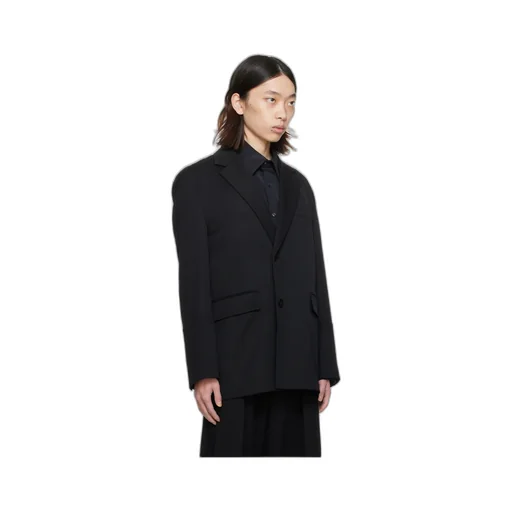 Wool Suit Jacket With Flat Collar