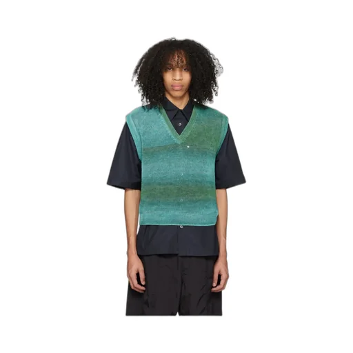Graded Stripe Pattern Knitted Vest