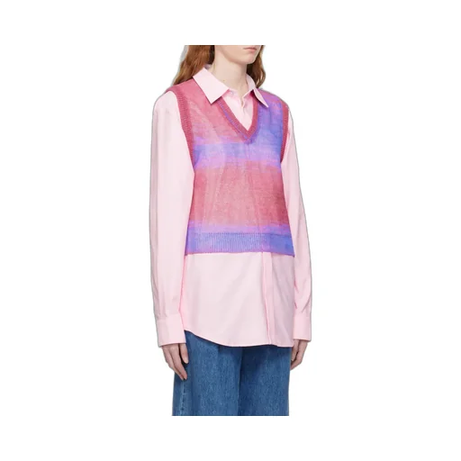 Graded Stripe Pattern Knitted Vest