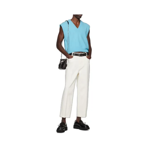 V-Neck Knitted Detail Vest