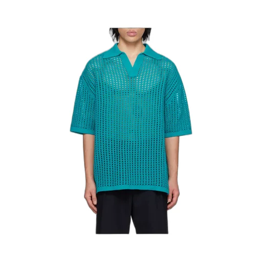 Open Collar Knit Polo