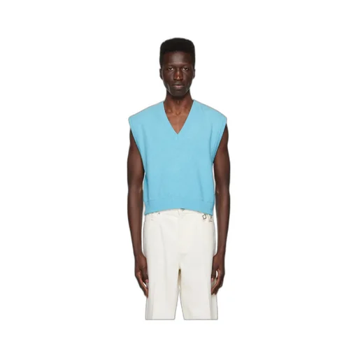 V-Neck Knitted Detail Vest