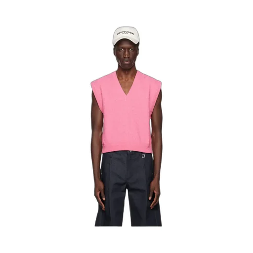 V-Neck Knitted Detail Vest