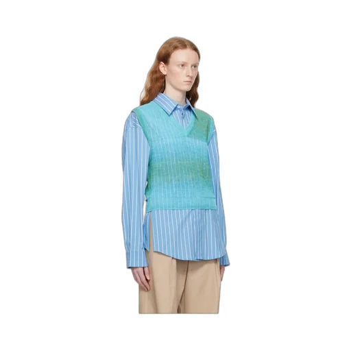 Graded Stripe Pattern Knitted Vest