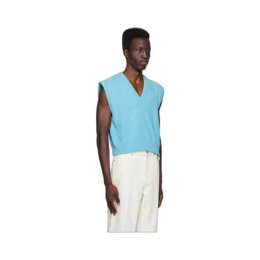 V-Neck Knitted Detail Vest