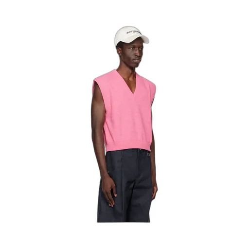 V-Neck Knitted Detail Vest