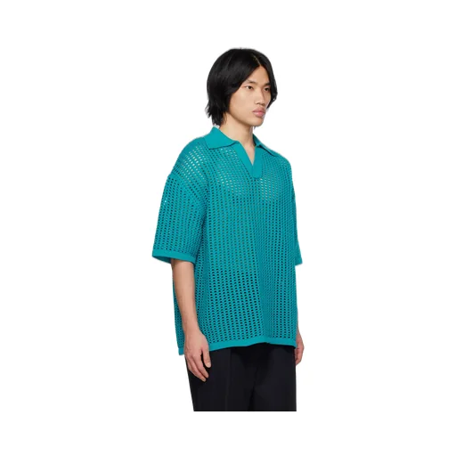 Open Collar Knit Polo