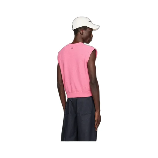 V-Neck Knitted Detail Vest