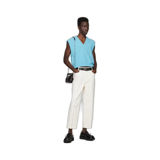 V-Neck Knitted Detail Vest