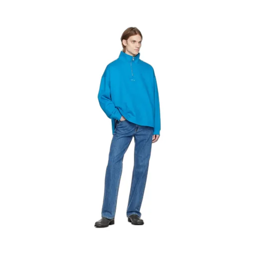 Semi-Zipper Long-Sleeved Sweater