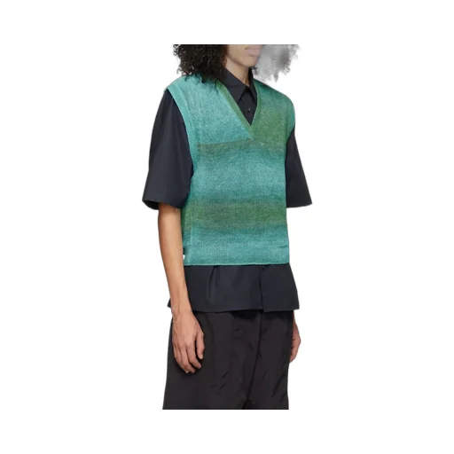 Graded Stripe Pattern Knitted Vest