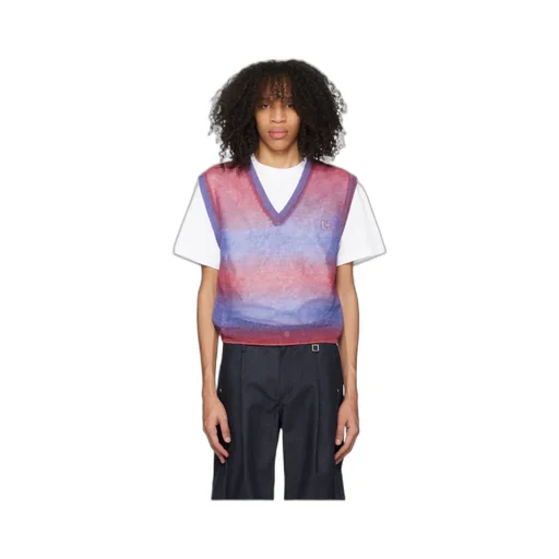 Graded Stripe Pattern Knitted Vest