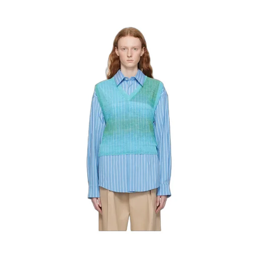 Graded Stripe Pattern Knitted Vest