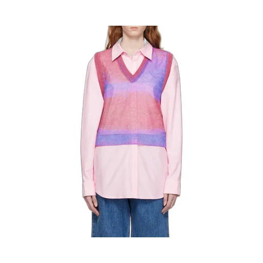 Graded Stripe Pattern Knitted Vest