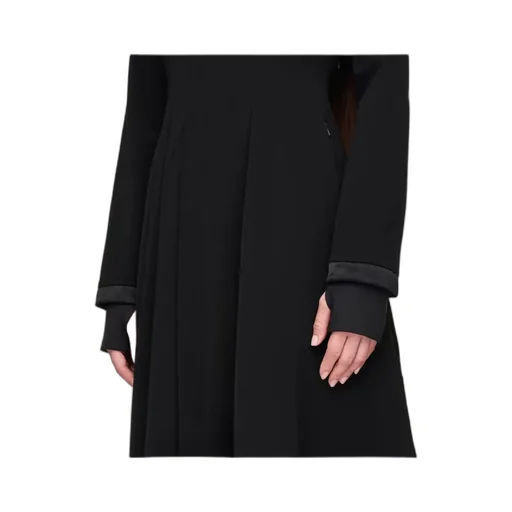 Padded-Details Pleated Midi Dress
