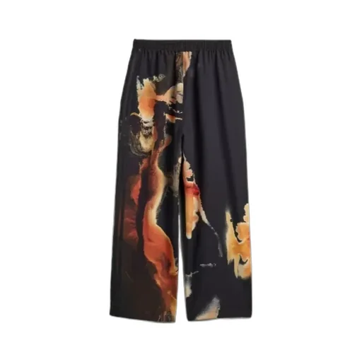 Graphic Print Wide-Leg Trousers