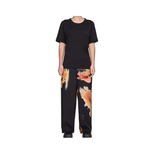 Graphic Print Wide-Leg Trousers