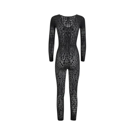 Python-Pattern Long-Sleeve Jumpsuit