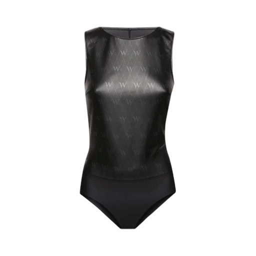 Faux-Leather Bodysuit