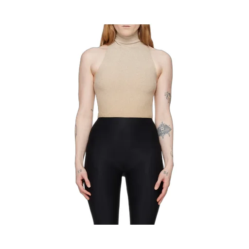 Lurex Ribbed-Knit Bodysuit