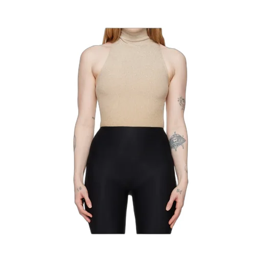 Lurex Ribbed-Knit Bodysuit