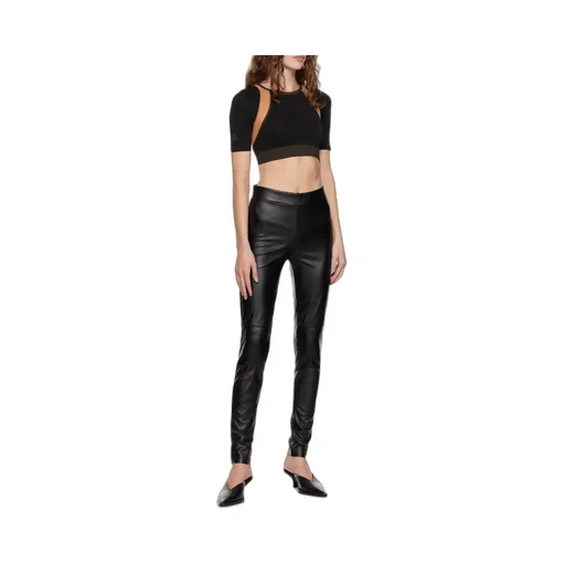 Faux-Leather Slim-Cut Leggings