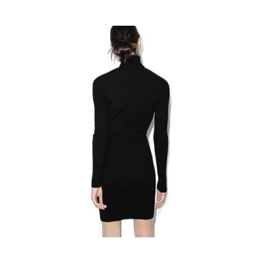 Ribbed Knit Long-Sleeved Mini Dress
