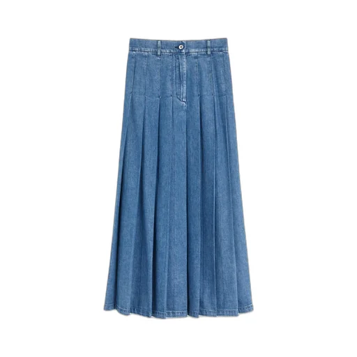Punzia Pleated Denim Skirt
