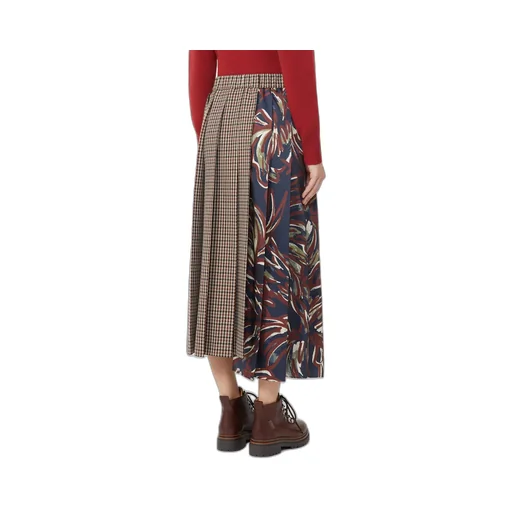 Houndstooth Wool Pleated Skirt