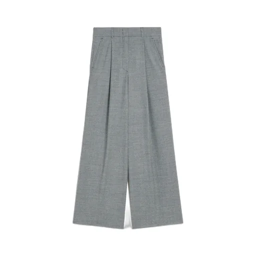 Wool Flannel Wide-Leg Pants