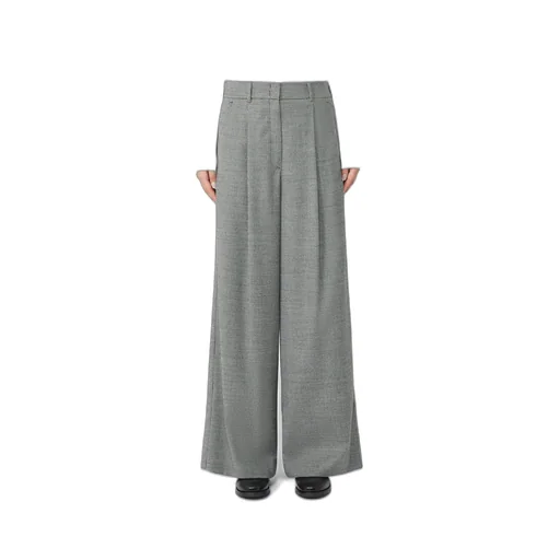 Wool Flannel Wide-Leg Pants