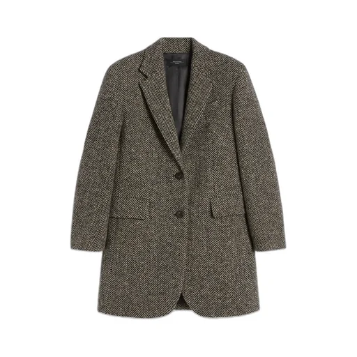 Single-Breasted Tweed Coat