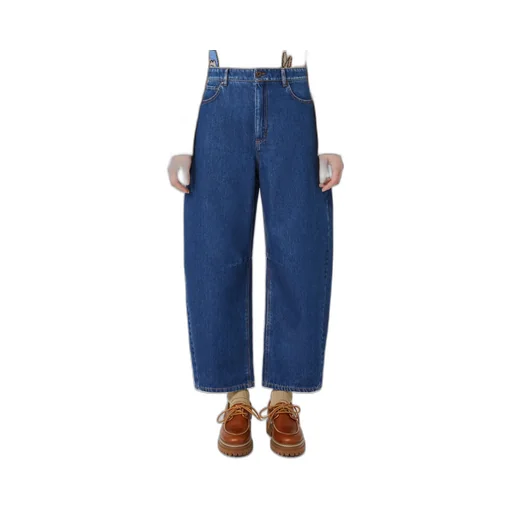 Cotton Denim Barrel Jeans