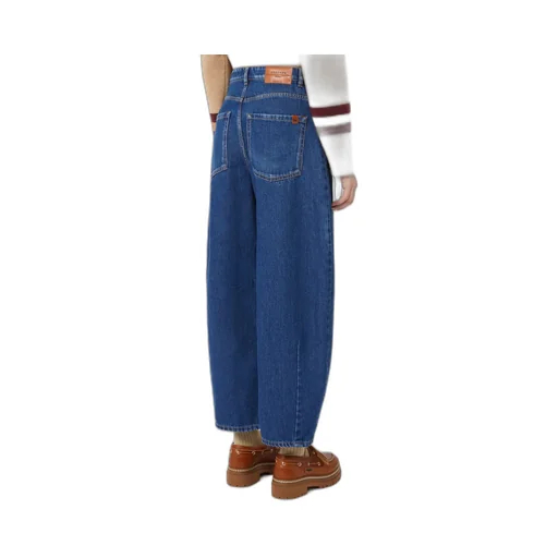 Cotton Denim Barrel Jeans