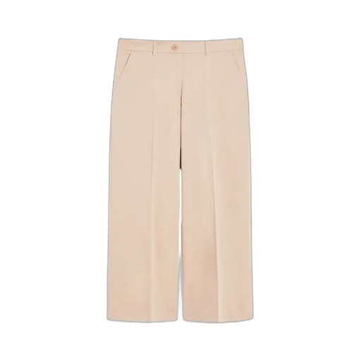 Cotton Satin Cropped Trousers