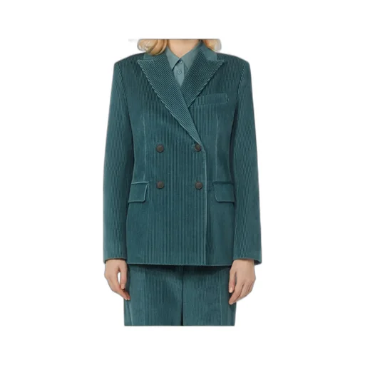 Double-Breasted Velvet Blazer
