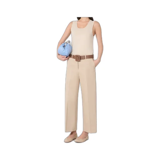 Cotton Satin Cropped Trousers