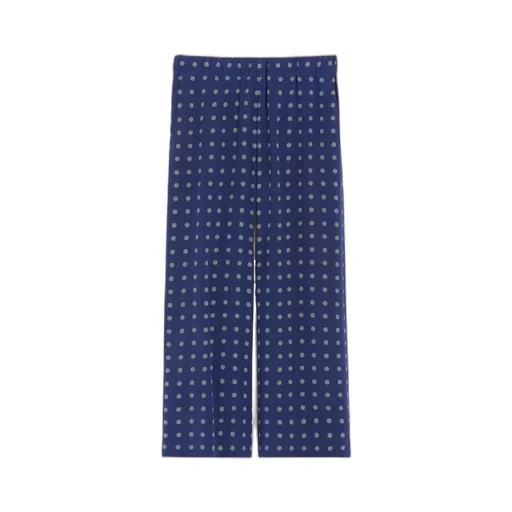 Printed Silk Cropped Trousers