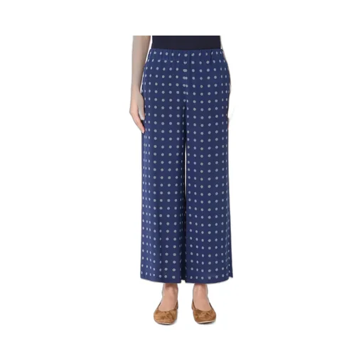 Printed Silk Cropped Trousers