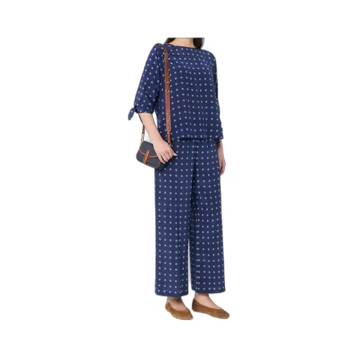 Printed Silk Cropped Trousers