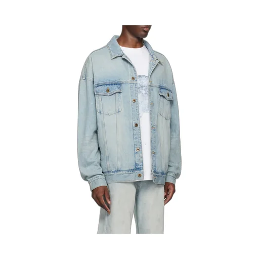 Logo Embroidered Denim Coat