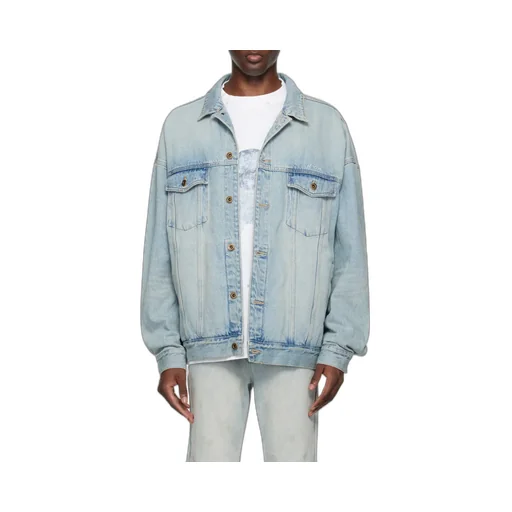 Logo Embroidered Denim Coat