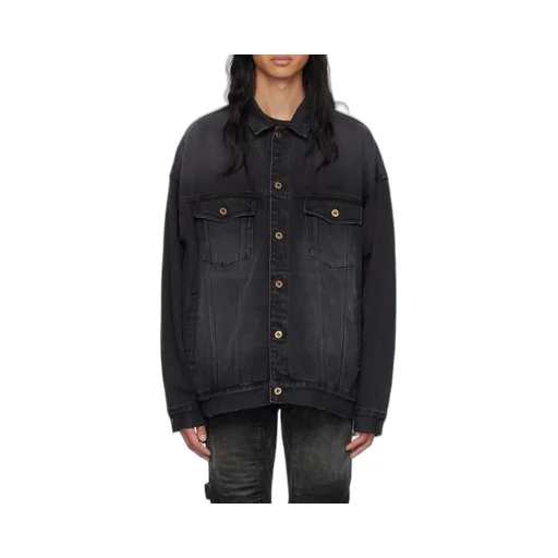 Logo Embroidered Denim Coat