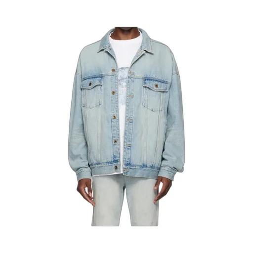 Logo Embroidered Denim Coat