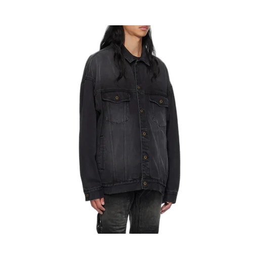 Logo Embroidered Denim Coat