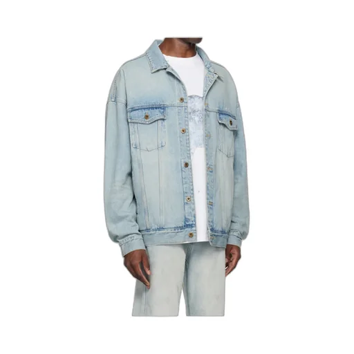 Logo Embroidered Denim Coat