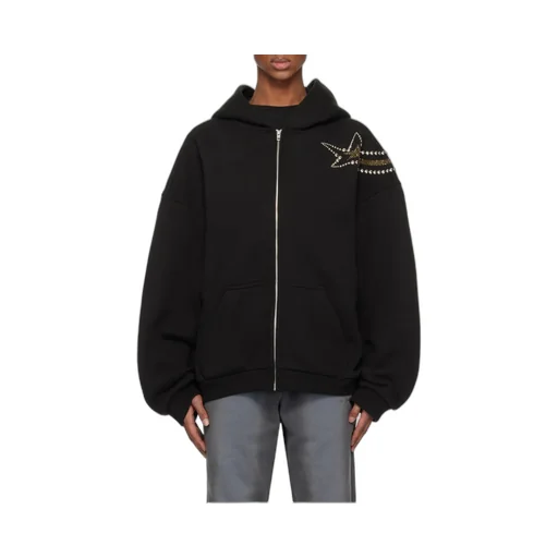 Embellished Zipped Hoodie