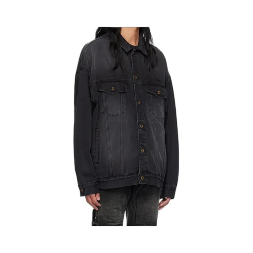 Logo Embroidered Denim Coat