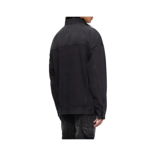 Logo Embroidered Denim Coat