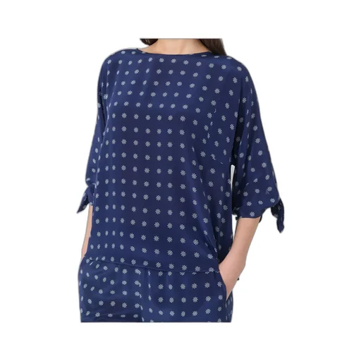 Crepe De Chine Crew-Neck Blouse